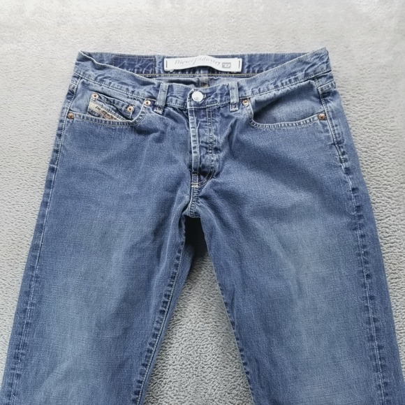 Diesel Jeans Mens 31x30 Blue Straight Button Fly Low Rise Stretch - Picture 2 of 11
